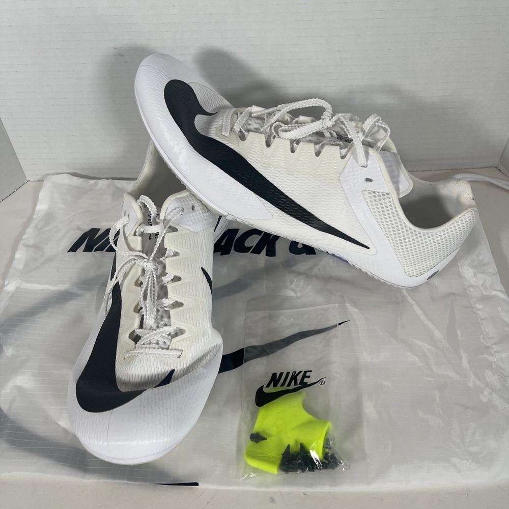 SZ 11.5 | Nike Zoom Rival Sprint Track & Field Spikes‎ White Black DC8753-100